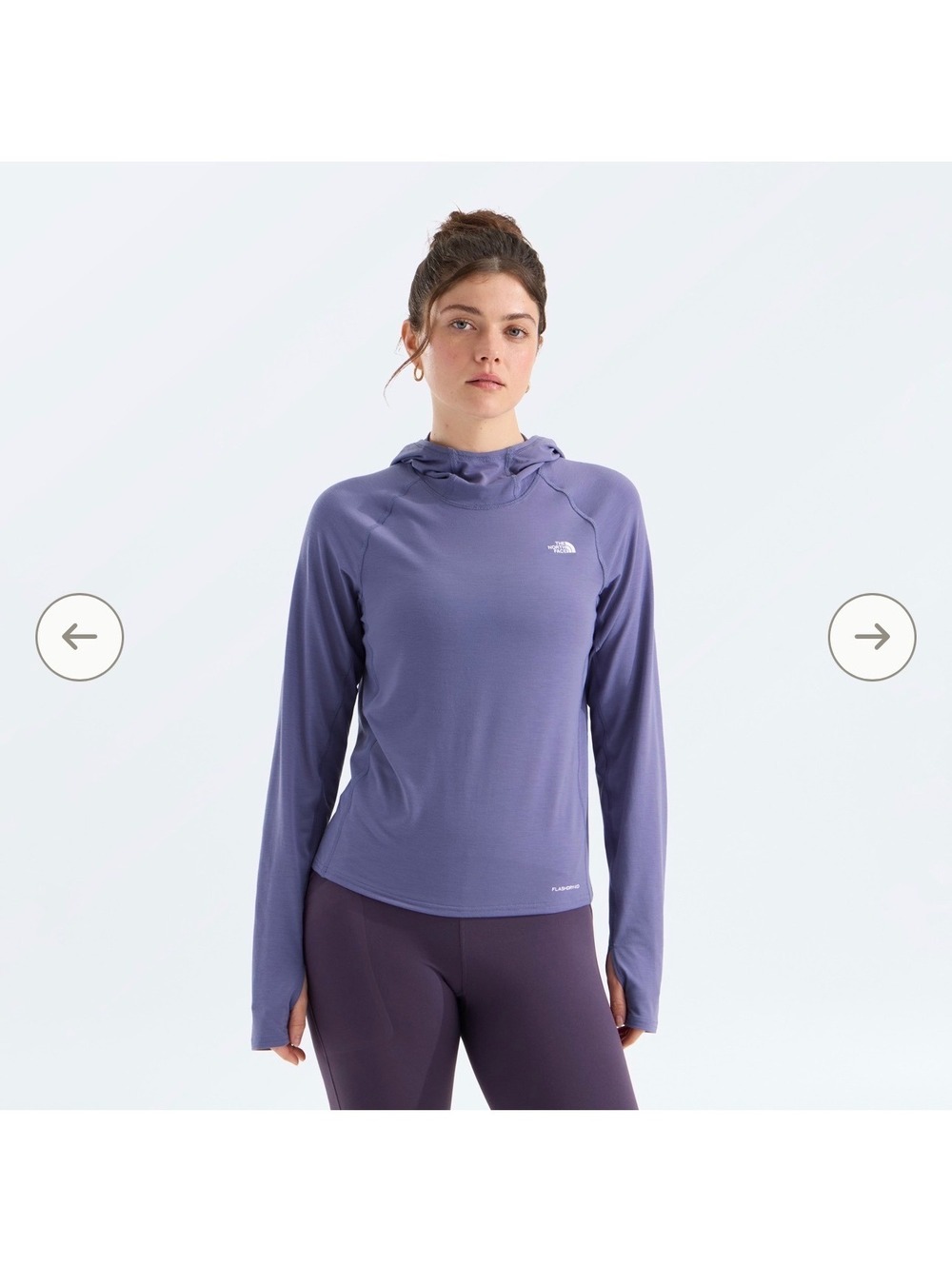 The North Face Adventure Sun Hoodie Women’s Large Purple UPF FlashDry Thumbholes